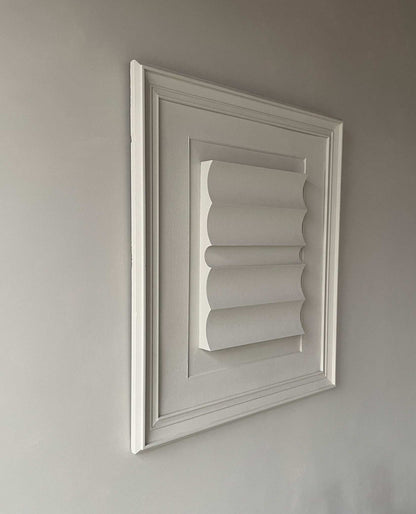 Vintage frame large dunes artwork by Edith Beurskens, shadow white, 83x93 cm.