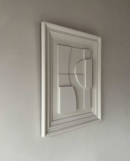 Vintage Frame Soleil with exclusive artwork by Edith Beurskens, shadow white color, 76.5 x 61.5 cm.