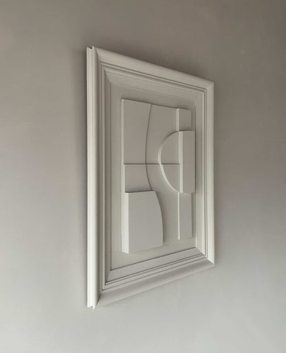 Vintage Frame Soleil by Edith Beurskens, shadow white, plant-based PLA, 76.5 x 61.5 cm, eco-painted.