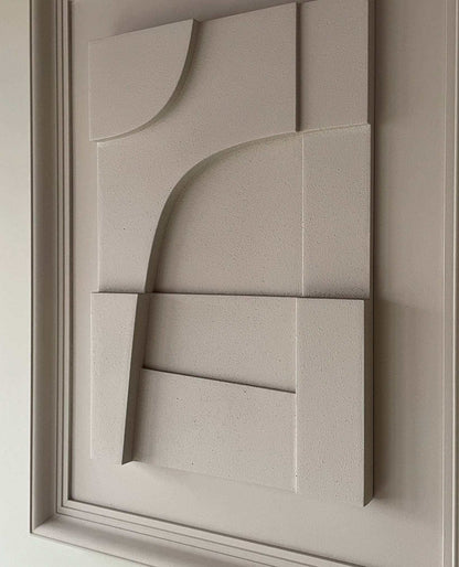 Vintage Frame Boulevard artwork by Edith Beurskens in shadow white, made from eco-friendly PLA with sand texture, featuring a unique design and Certificate of Authenticity.