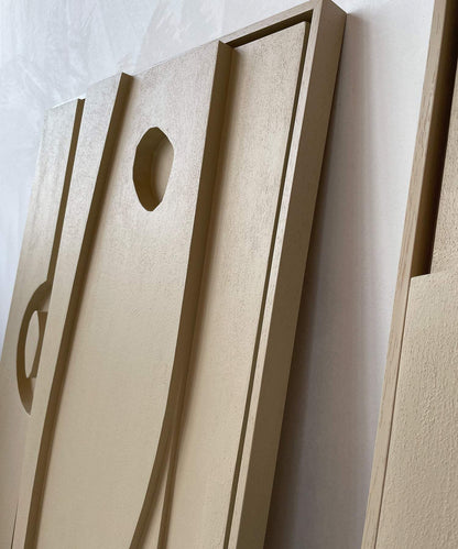 Plant-based PLA artwork with sand texture and eco-paint finish, #20.10 Lea.