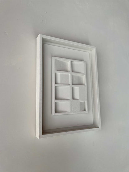 Wall artwork #23.3 Pella, biodegradable PLA, sand texture, eco-paint.