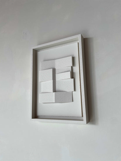 23.4 Zigzag hand-made artwork with eco-friendly materials and sand texture.