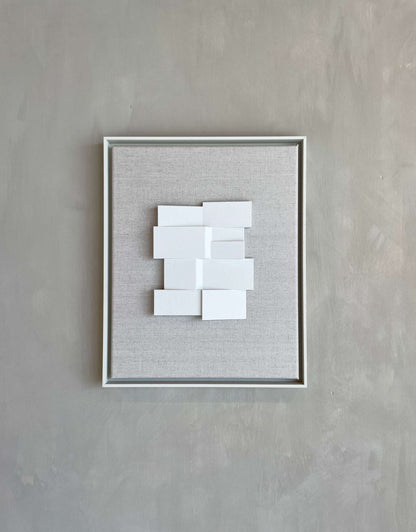 Canvas Zigzag artwork with shadow white frame on canvas background.