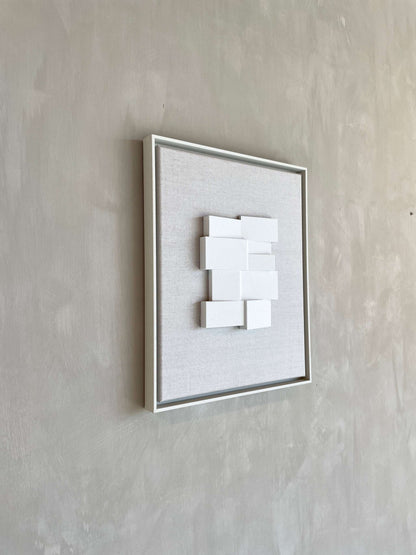 Canvas Zigzag artwork with shadow white frame and canvas background.