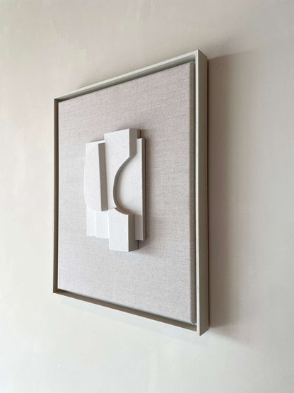 Canvas Rory artwork featuring biodegradable PLA material with shadow white frame and finish, 43.5 x 51 cm, includes Certificate of Authenticity.