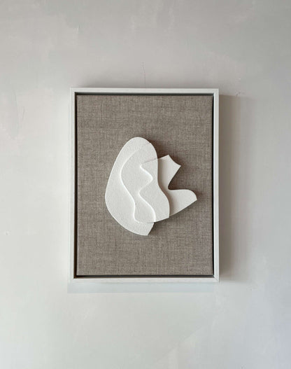 Canvas Solida artwork with biodegradable PLA base, shadow white frame on canvas background, 43 x 33.5 cm.