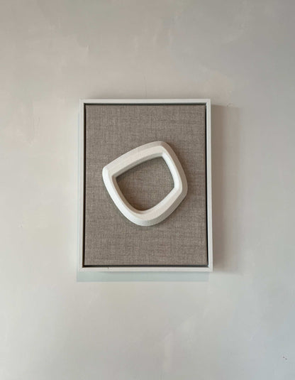 Canvas Atmosphere artwork with shadow white frame, structured plaster finish, size 43x33 cm.