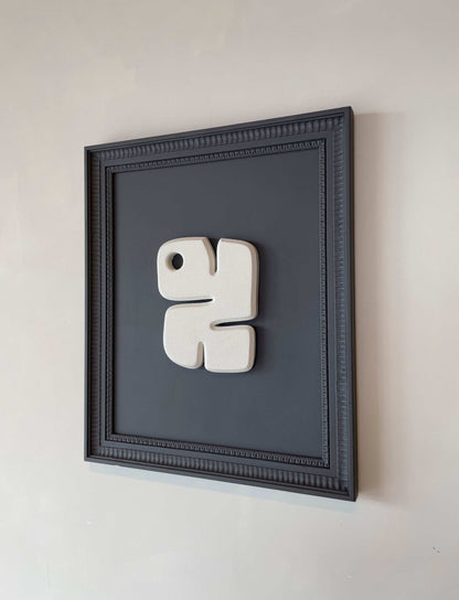 Vintage Frame Cleo with exclusive artwork by Edith Beurskens, shadow white on anthracite, 59x49 cm.