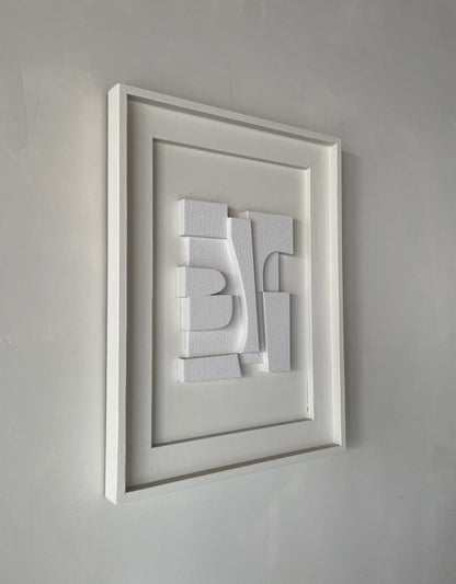 Vintage Frame Twin with exclusive artwork by Edith Beurskens, crafted from biodegradable PLA, in Shadow White frame.