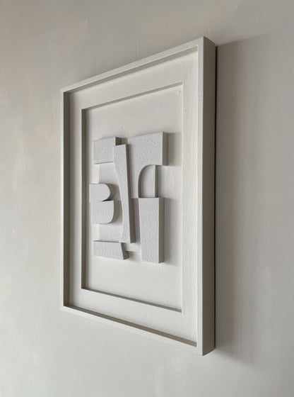 Vintage Frame Twin artwork by Edith Beurskens with unique vintage frame and Skimming Stone color, 51.5 x 38.5 cm.