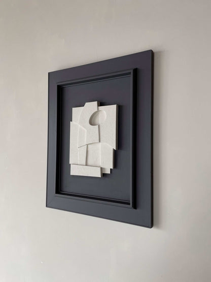 Vintage Frame Liza with Shadow White artwork and Anthracite frame, 52 x 42 cm, unique and biodegradable.