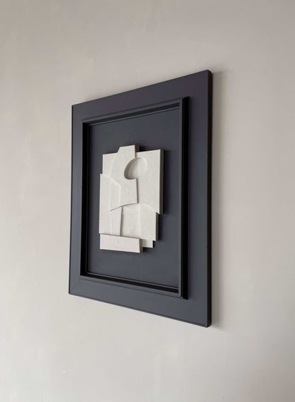 Vintage Frame Liza artwork with shadow white design in an anthracite frame, exclusive creation by Edith Beurskens.