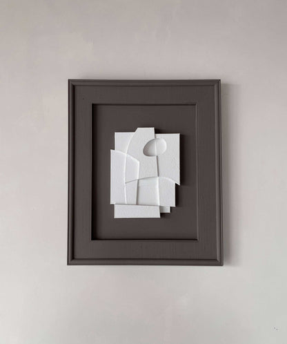 Vintage Frame Pien with shadow white artwork in attic color frame.