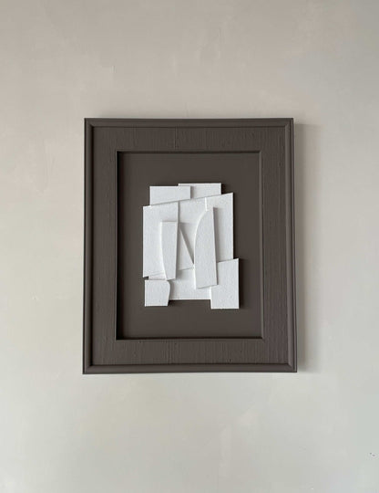 Vintage Frame Miro artwork by Edith Beurskens, shadow white on attic frame.