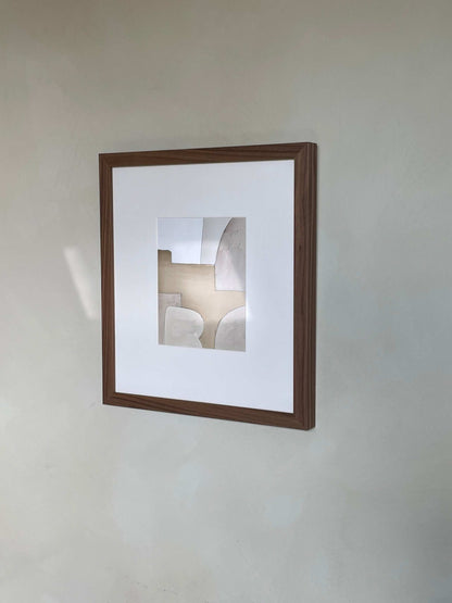 Boaz art print with high-quality Hahnemühle paper, featuring a matte finish and 1 cm white border, shown on a wall.