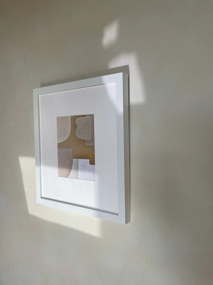 Oscar art print with a white border displayed on a wall, high-quality Hahnemühle paper, unframed.