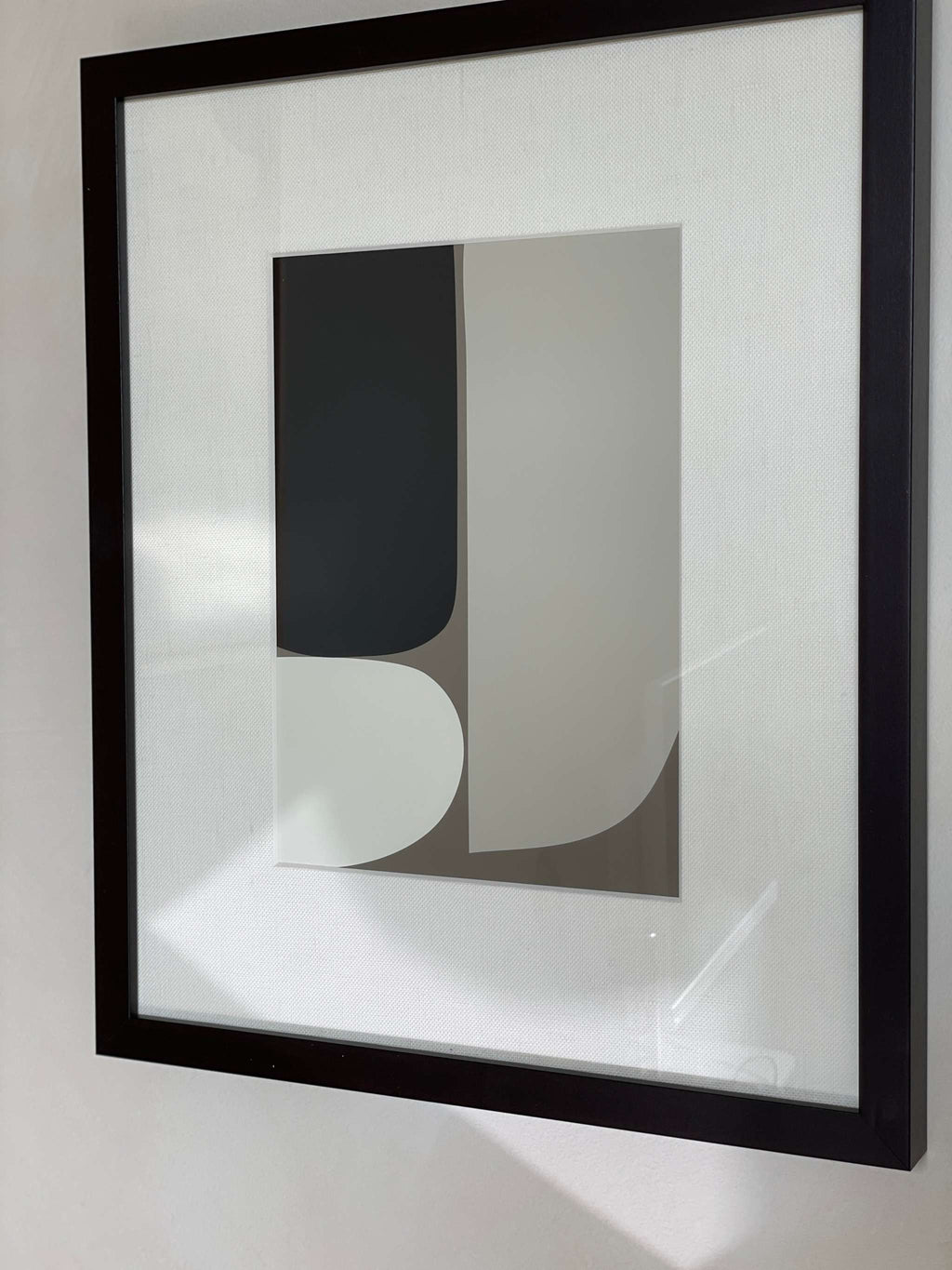 High-quality Ingrid art print with geometric design, featuring a 1 cm white border, printed on premium Hahnemühle paper.