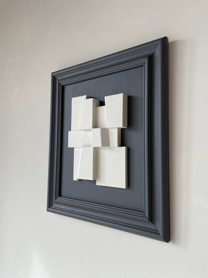 Vintage Frame Large Dee with exclusive artwork by Edith Beurskens, matte anthracite and shadow white finish, 55 x 47.5 cm.