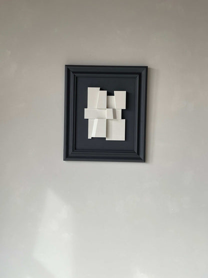 Vintage Frame Large Dee, exclusive Edith Beurskens artwork, matte anthracite, shadow white, 55x47.5 cm.