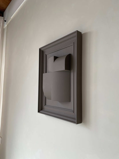 Vintage Frame Attic artwork with unique frame, made from biodegradable PLA, color Attic, size 51.5 x 40.5 cm.