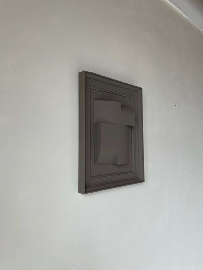 Vintage Frame Attic by Edith Beurskens, PLA artwork with sand finish, 51.5 x 40.5 cm.