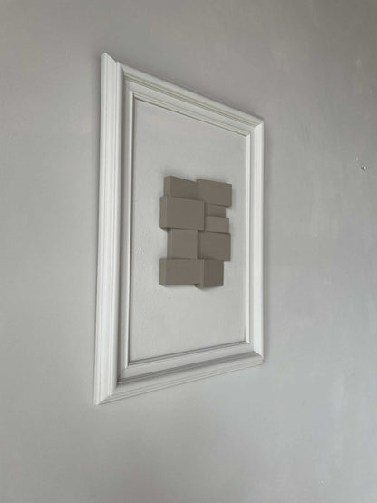 Vintage Frame Anna with exclusive artwork by Edith Beurskens, featuring a shadow white and brown wood color, 49.5 x 36 cm size.