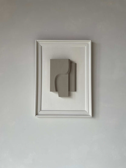 Vintage Frame Mose, exclusive artwork by Edith Beurskens, shadow white and brown wood, 57 x 42.5 cm.