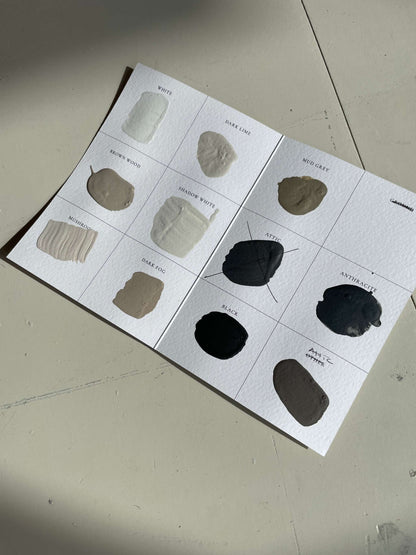 Color sample sheet with various shades for personalized Quartet Do-Re-Mi-Fa sculptures.