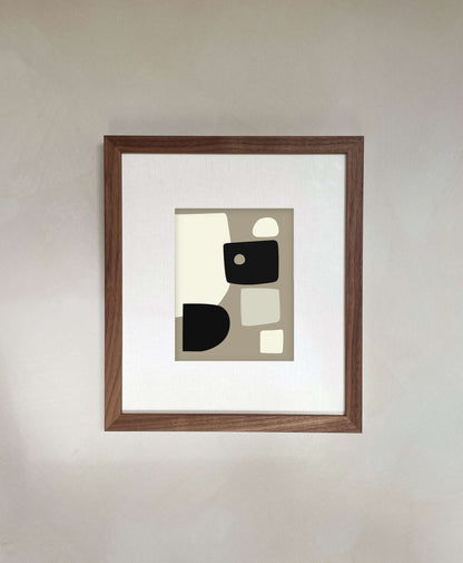 Art print titled "Jane" featuring abstract design, printed on premium Hahnemühle paper, available in various sizes with a 1 cm white border, unframed.