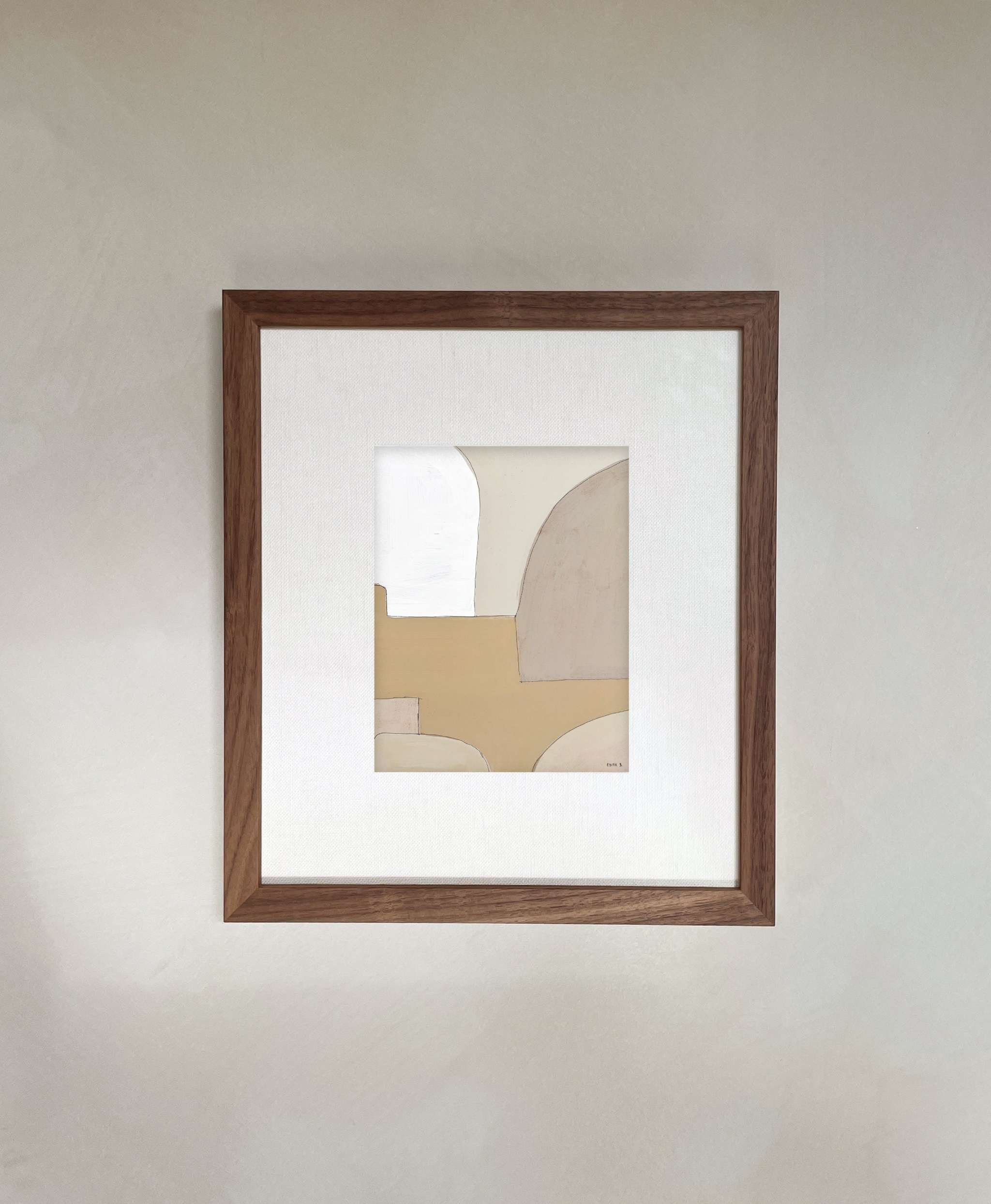 Loui Lee art print with high-quality matte paper and 1 cm white border, displayed in a wooden frame.