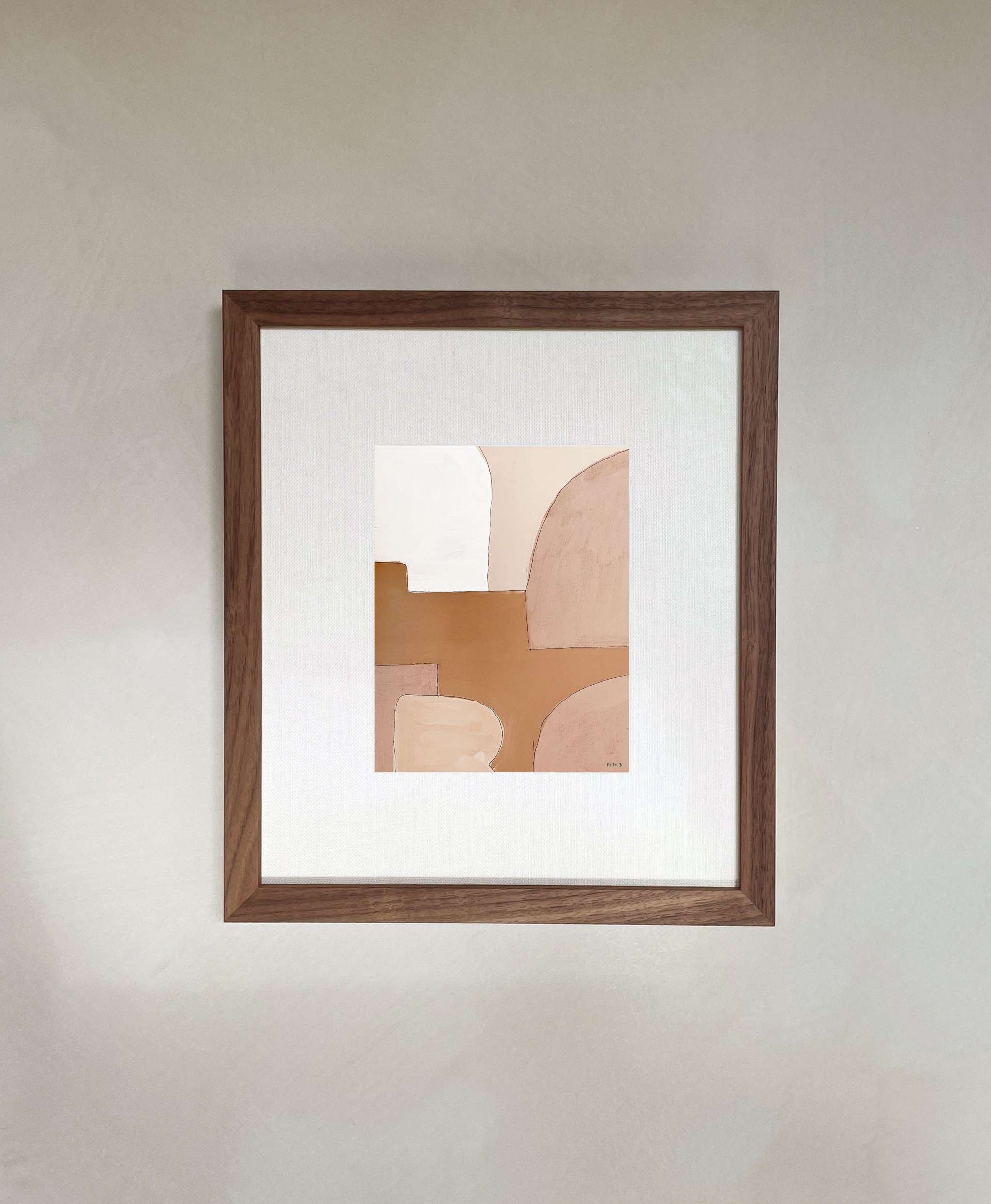 Art print titled "Rosie" featuring abstract design with a matte finish, no frame included, with a 1 cm white border.