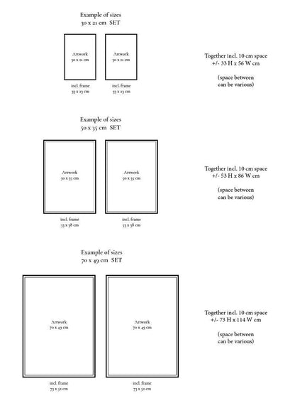 Handmade art size examples for Shape #6.1 + #6.2, customizable colors, eco-friendly PLA material, certificate included.