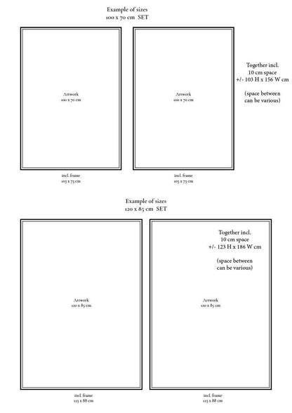 DUO #2.1 Blanche + #2 Archi art set dimensions example.