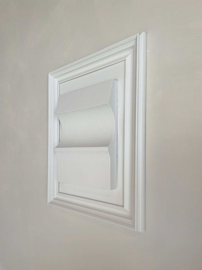 Vintage Frame Audo exclusive artwork by Edith Beurskens in white, 50x40 cm, made from biodegradable PLA with a hard coating.