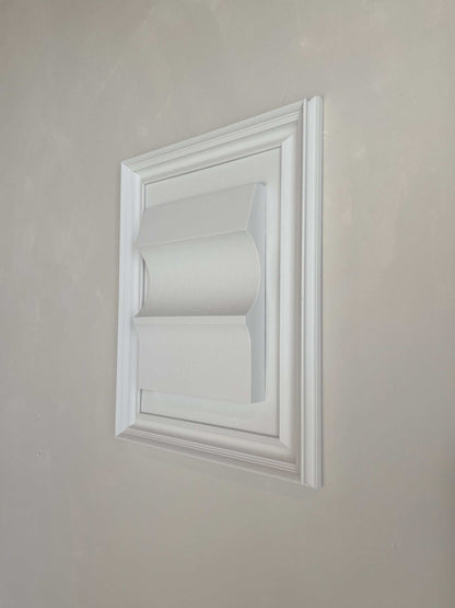 Vintage Frame Audo featuring exclusive artwork by Edith Beurskens, made from biodegradable PLA with a strong white finish, 50 x 40 cm.