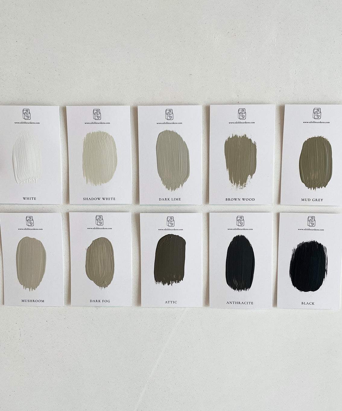 Color swatches for personalized canvas prints in various shades.