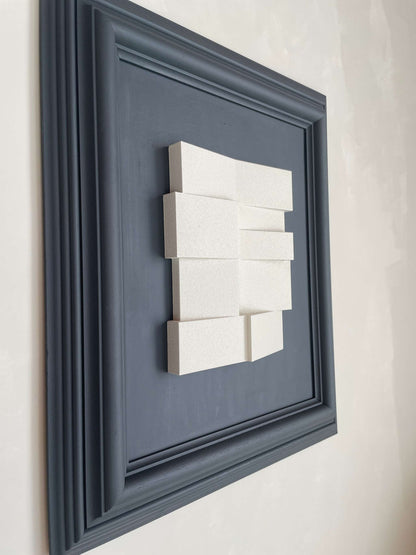 Vintage Frame Bowie artwork by Edith Beurskens, anthracite and shadow white, 65.5 x 56 cm.