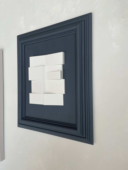 Exclusive Vintage Frame Bowie artwork by Edith Beurskens, anthracite and shadow white, 65.5 x 56 cm.